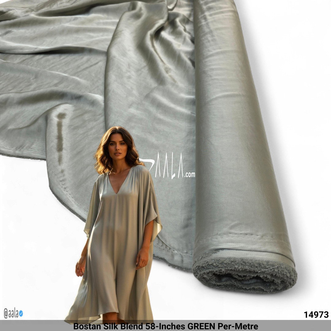 Bostan Silk Blend 58-Inches GREEN Per-Metre