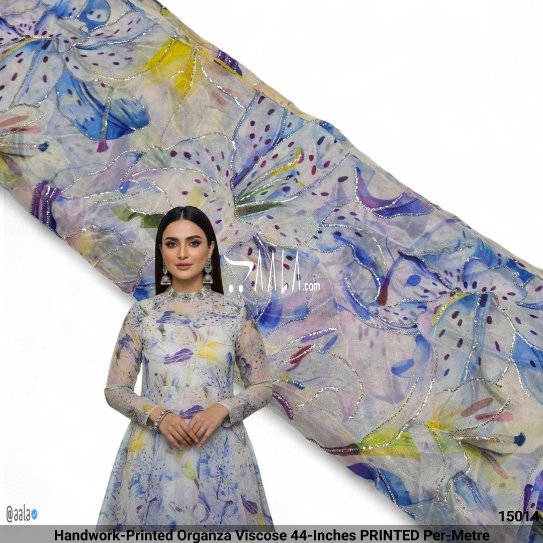 Handwork-Printed Organza Viscose 44-Inches PRINTED Per-Metre