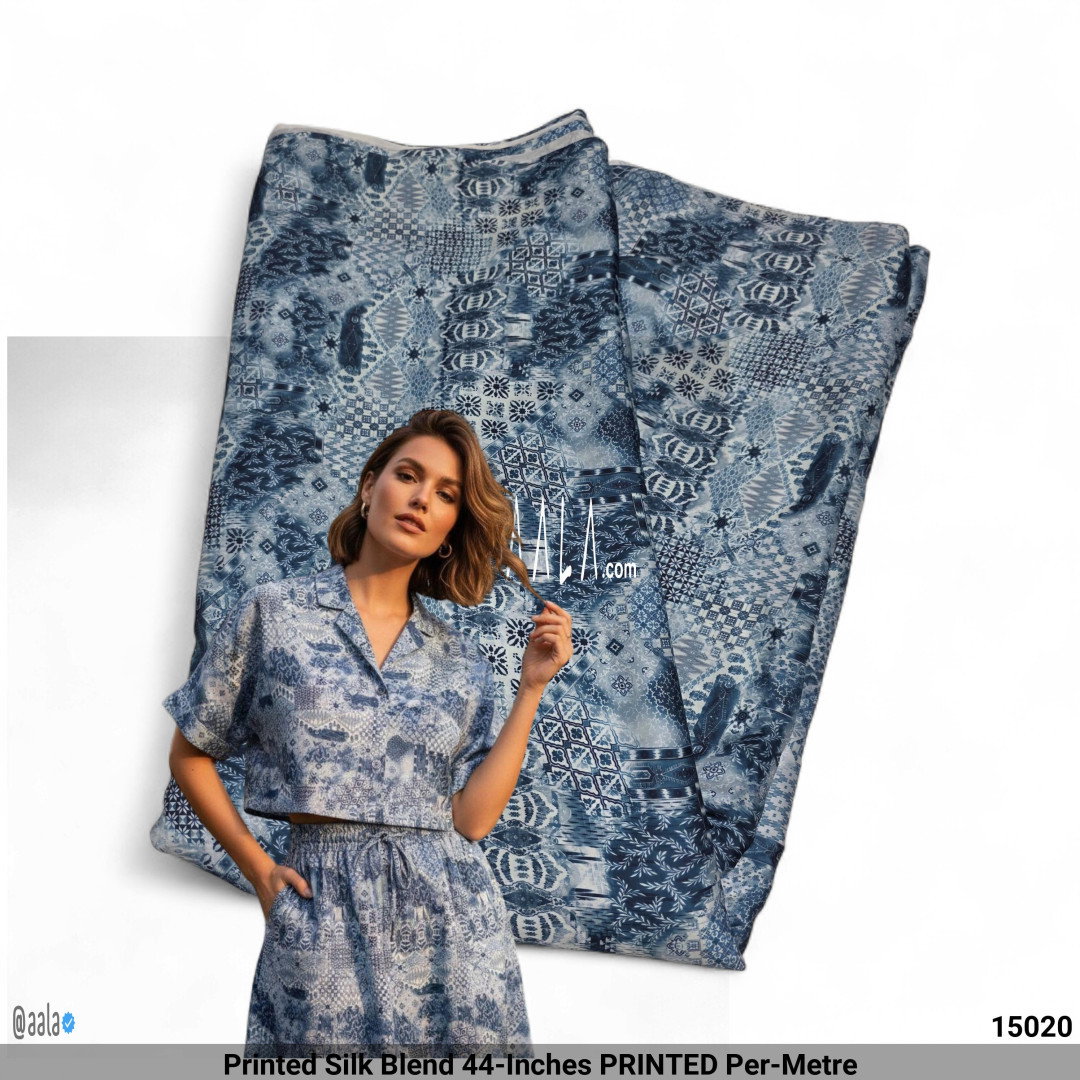 Printed Silk Blend 44-Inches PRINTED Per-Metre
