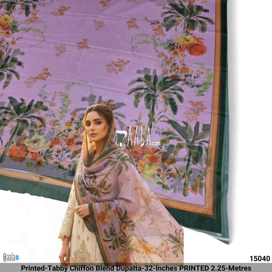 Printed-Tabby Chiffon Blend Dupatta-32-Inches PRINTED 2.25-Metres