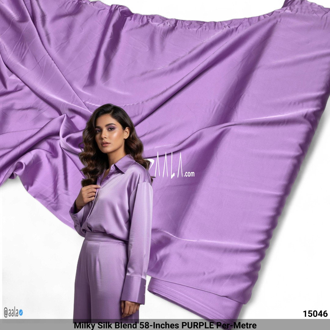 Milky Silk Blend 58-Inches PURPLE Per-Metre