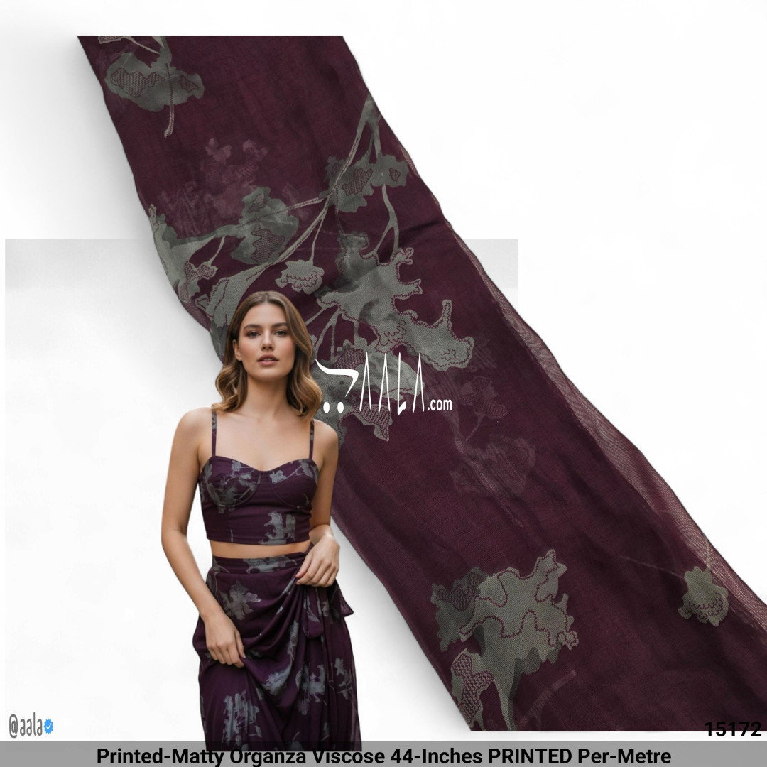 Printed-Matty Organza Viscose 44-Inches PRINTED Per-Metre
