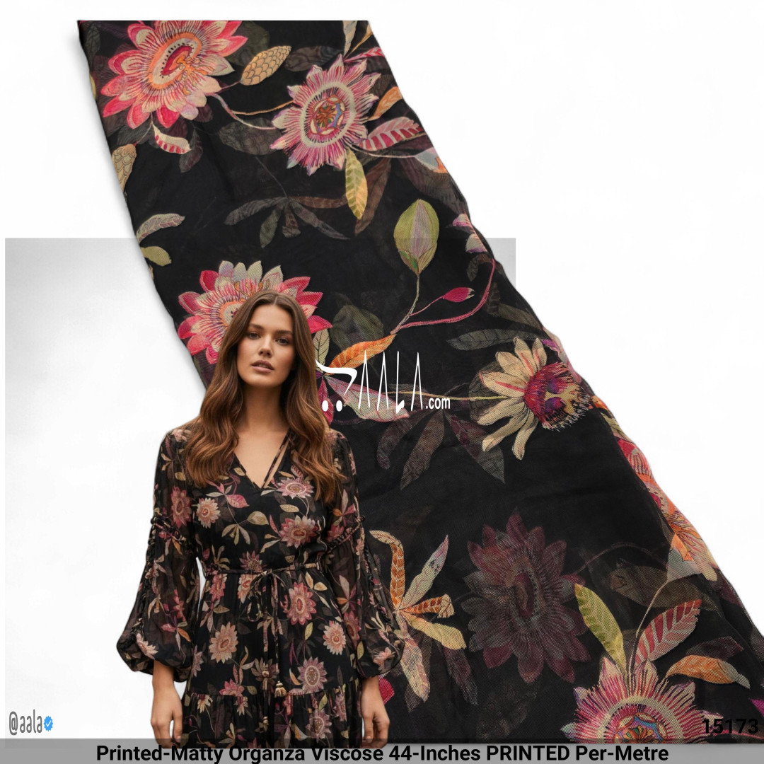 Printed-Matty Organza Viscose 44-Inches PRINTED Per-Metre