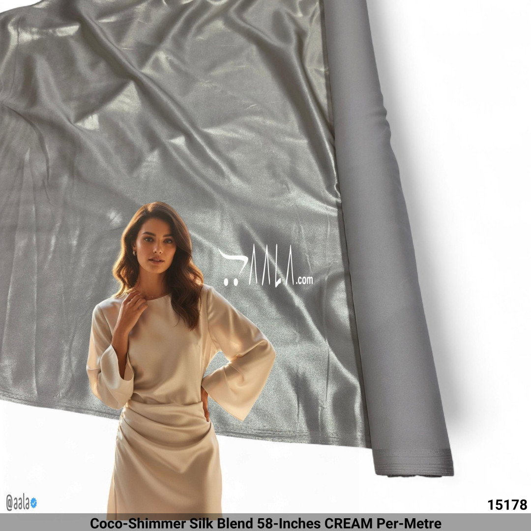 Coco-Shimmer Silk Blend 58-Inches CREAM Per-Metre