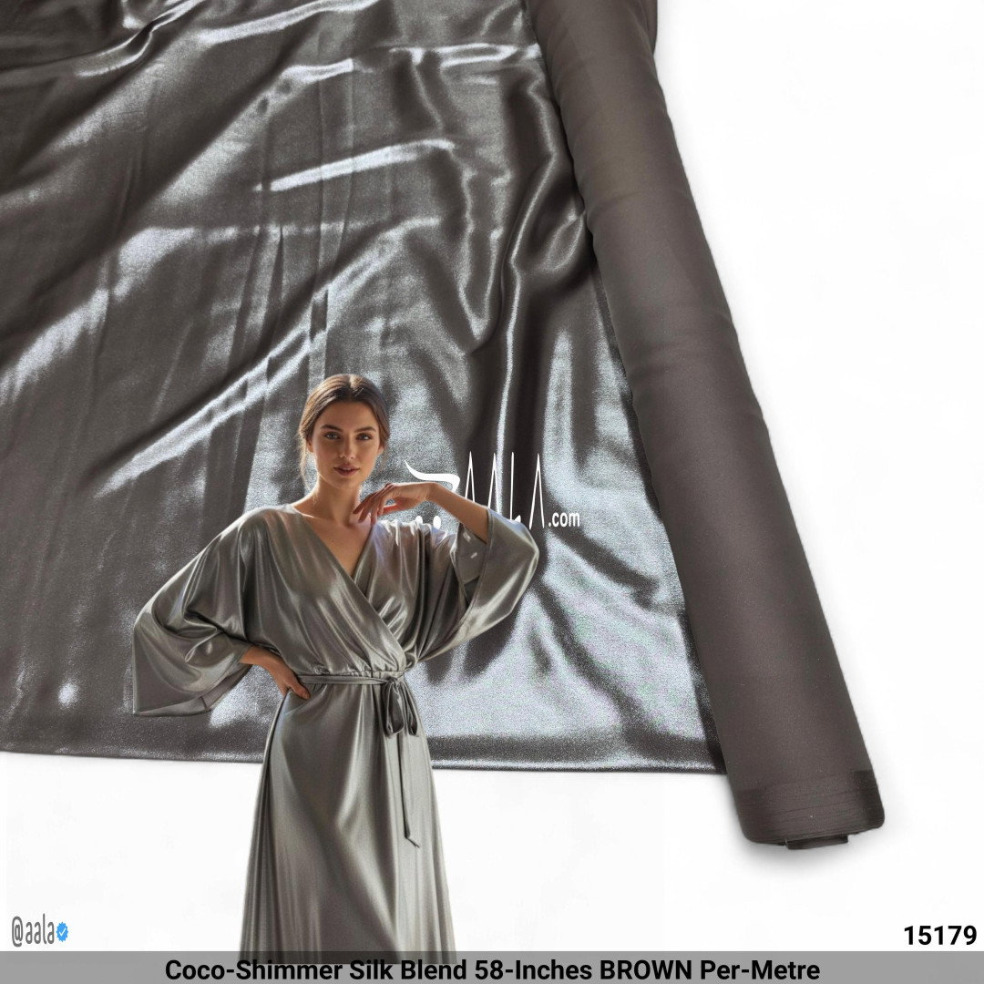 Coco-Shimmer Silk Blend 58-Inches BROWN Per-Metre