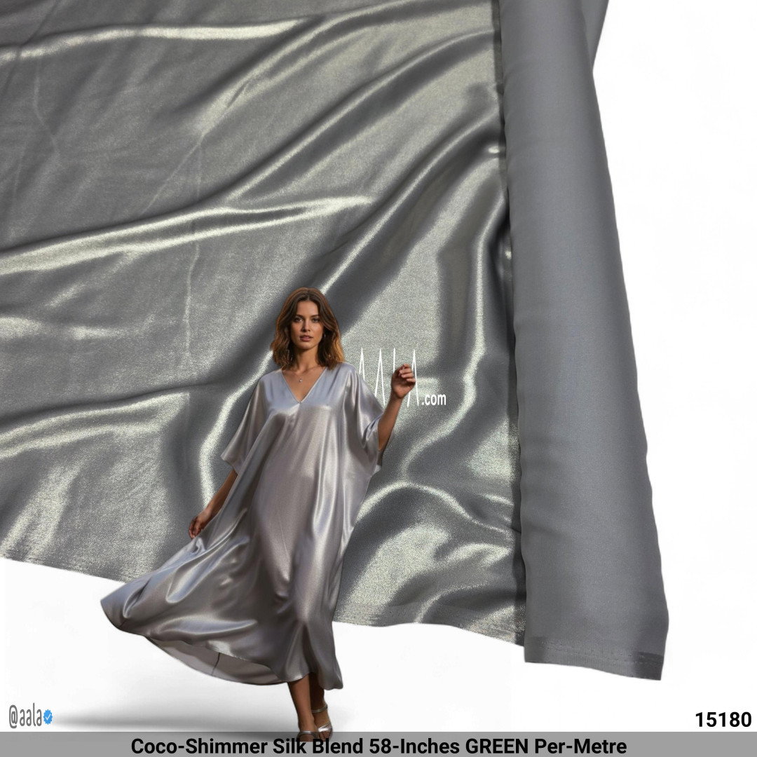 Coco-Shimmer Silk Blend 58-Inches GREEN Per-Metre