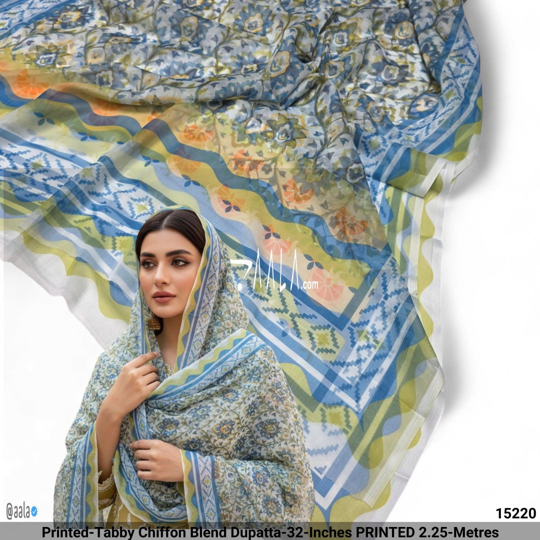 Printed-Tabby Chiffon Blend Dupatta-32-Inches PRINTED 2.25-Metres