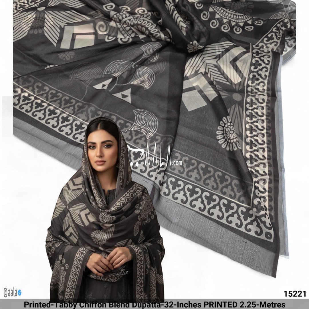Printed-Tabby Chiffon Blend Dupatta-32-Inches PRINTED 2.25-Metres