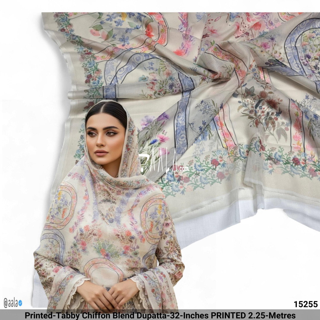 Printed-Tabby Chiffon Blend Dupatta-32-Inches PRINTED 2.25-Metres