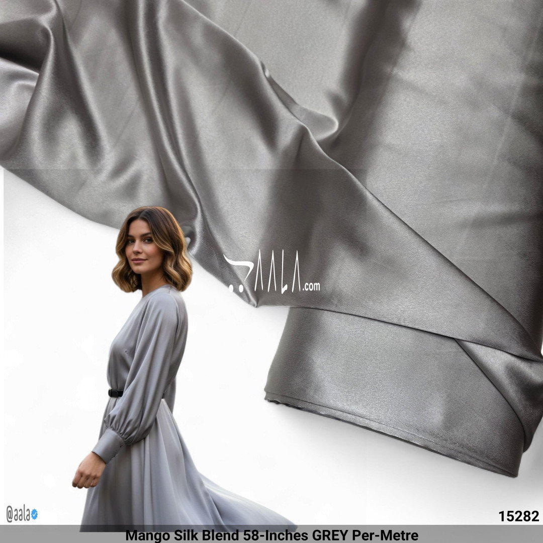 Mango Silk Blend 58-Inches GREY Per-Metre