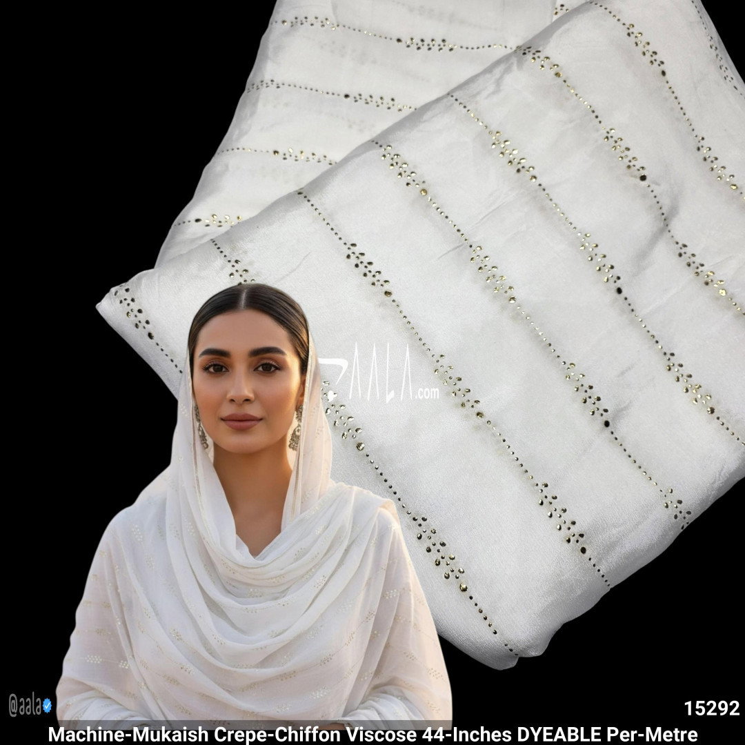 Machine-Mukaish Crepe-Chiffon Viscose 44-Inches DYEABLE Per-Metre