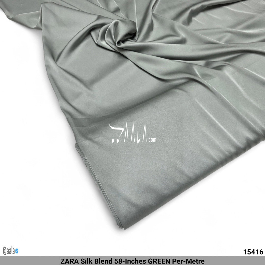 ZARA Silk Blend 58-Inches GREEN Per-Metre