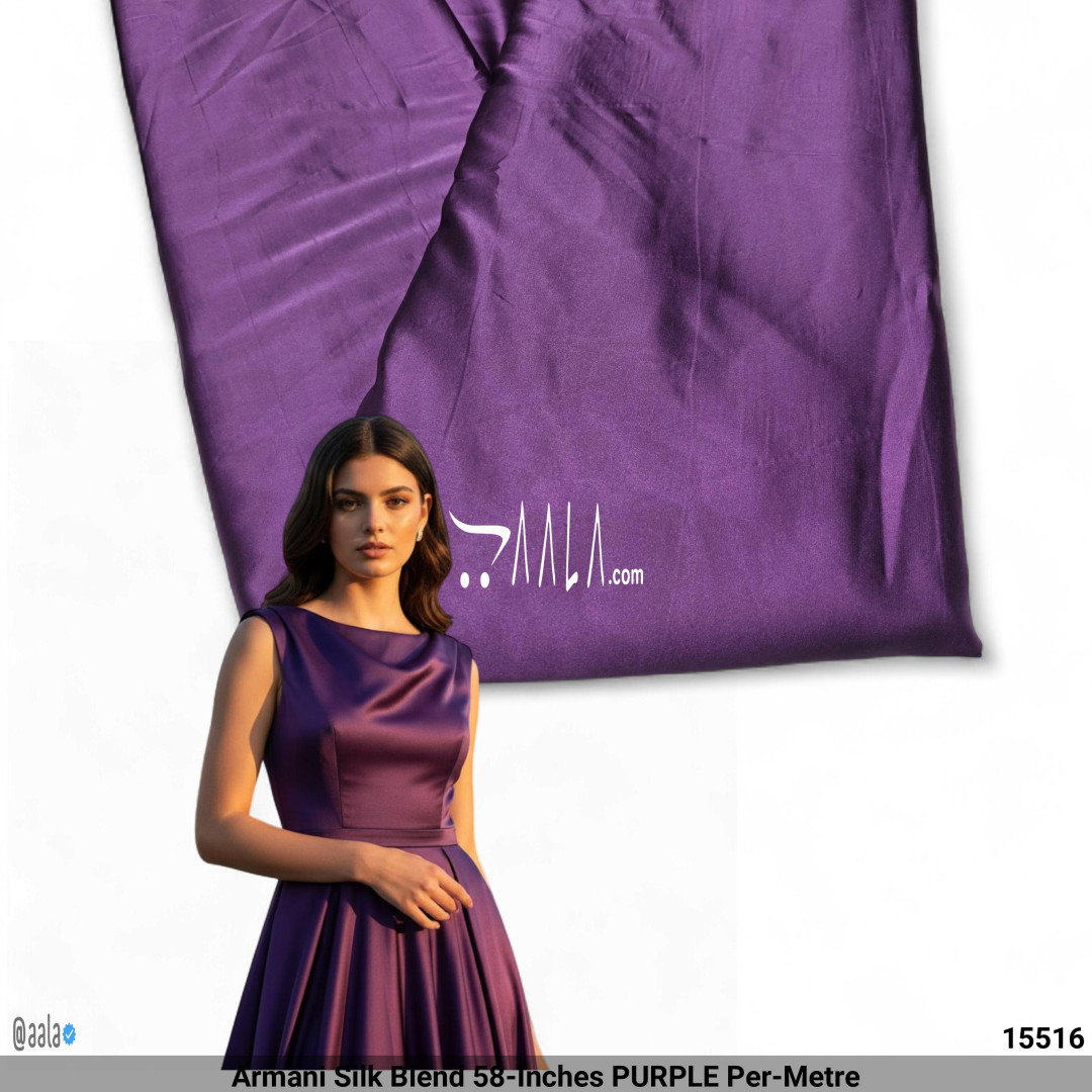 Armani Silk Blend 58-Inches PURPLE Per-Metre