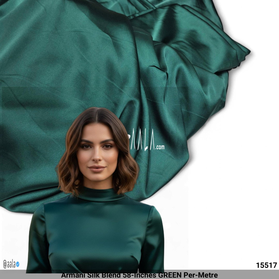 Armani Silk Blend 58-Inches GREEN Per-Metre