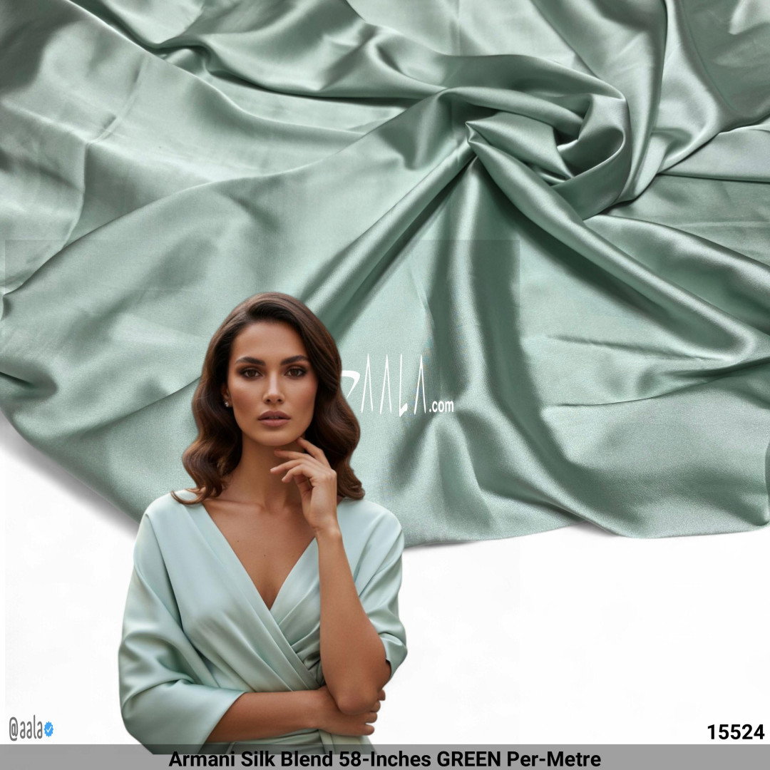 Armani Silk Blend 58-Inches GREEN Per-Metre