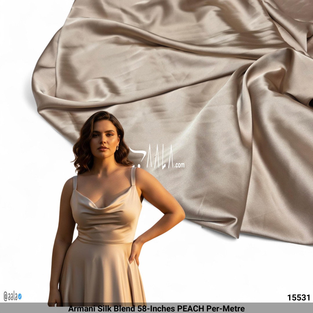 Armani Silk Blend 58-Inches PEACH Per-Metre