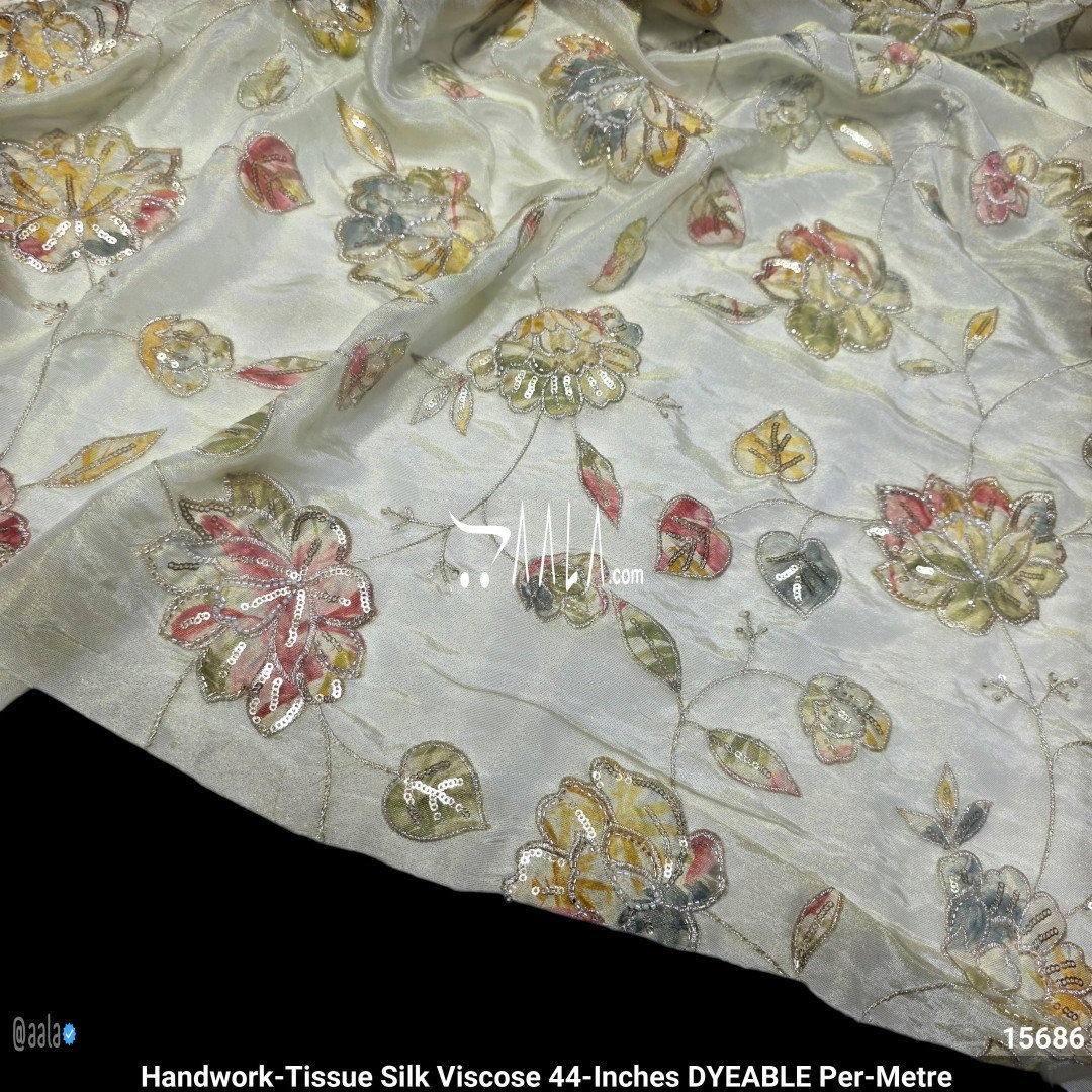 Handwork-Tissue Silk Viscose 44-Inches DYEABLE Per-Metre