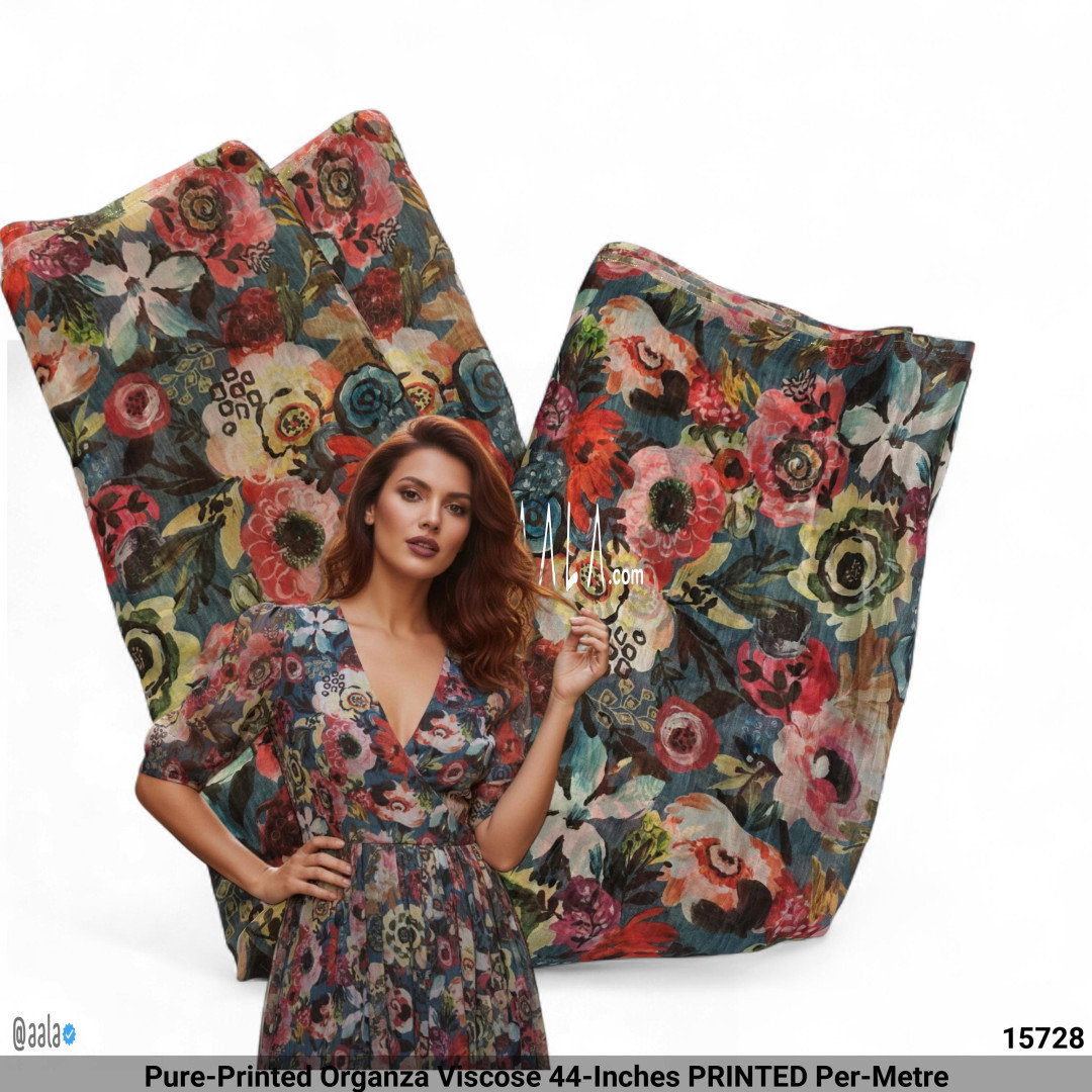 Pure-Printed Organza Viscose 44-Inches PRINTED Per-Metre