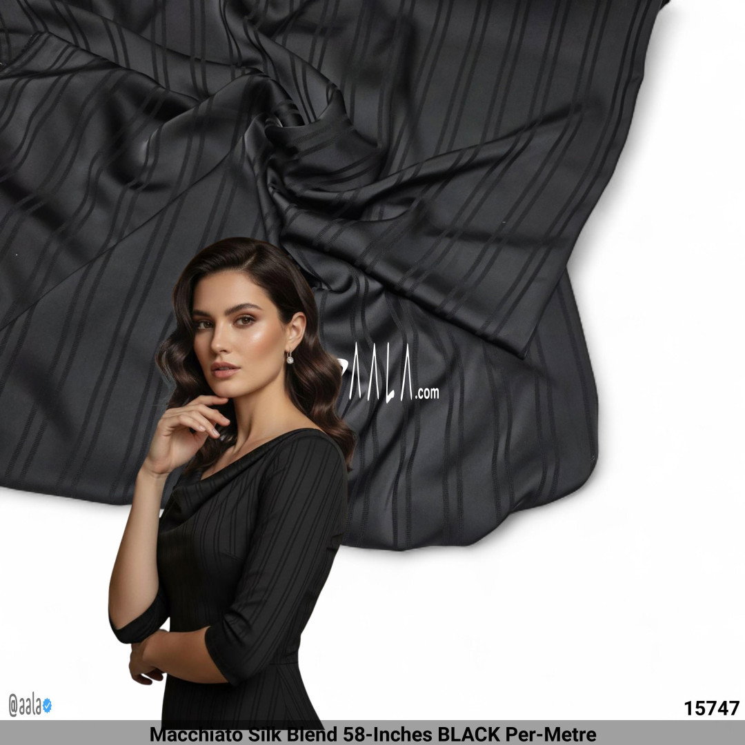 Macchiato Silk Blend 58-Inches BLACK Per-Metre