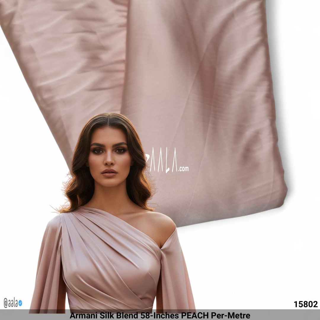 Armani Silk Blend 58-Inches PEACH Per-Metre
