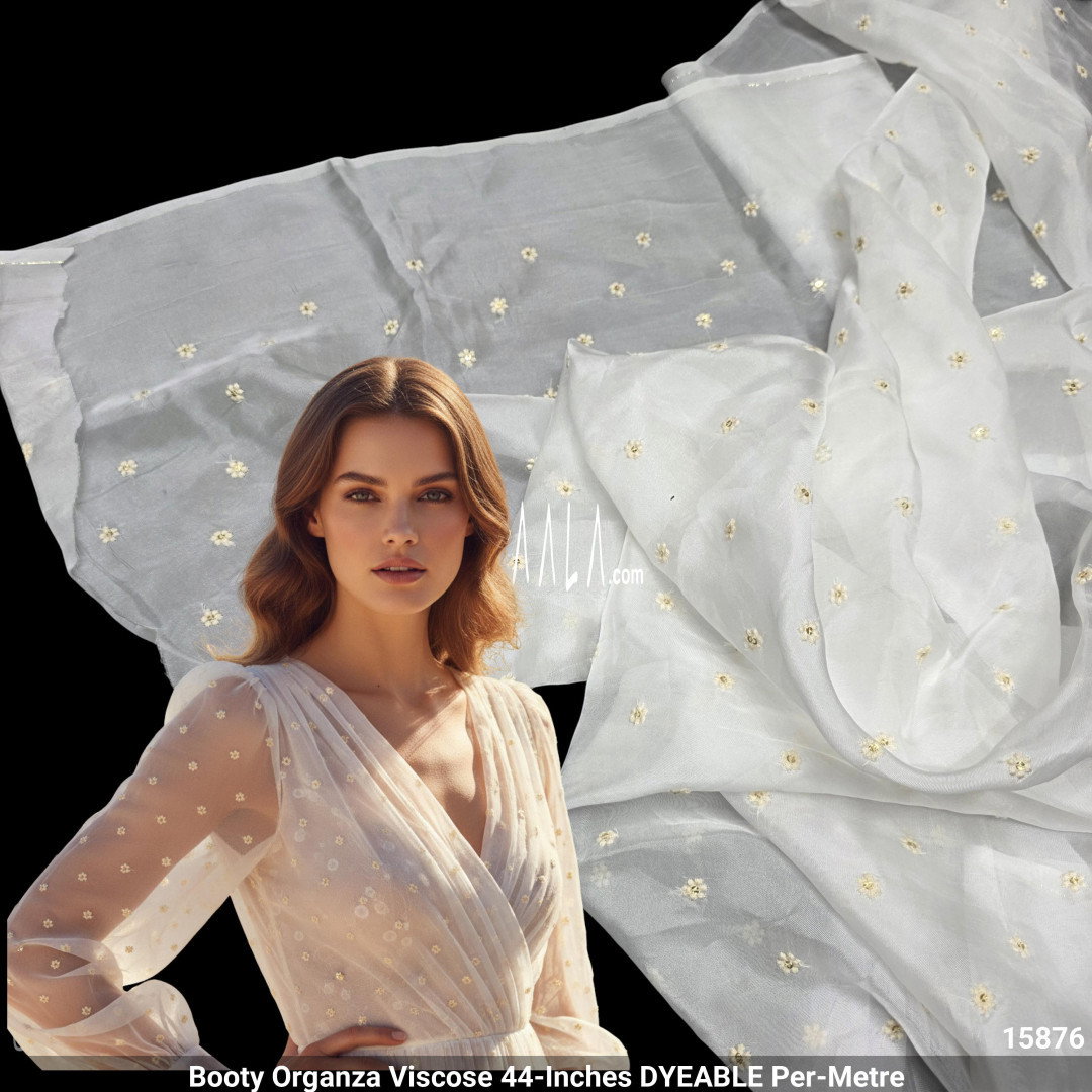 Booty Organza Viscose 44-Inches DYEABLE Per-Metre