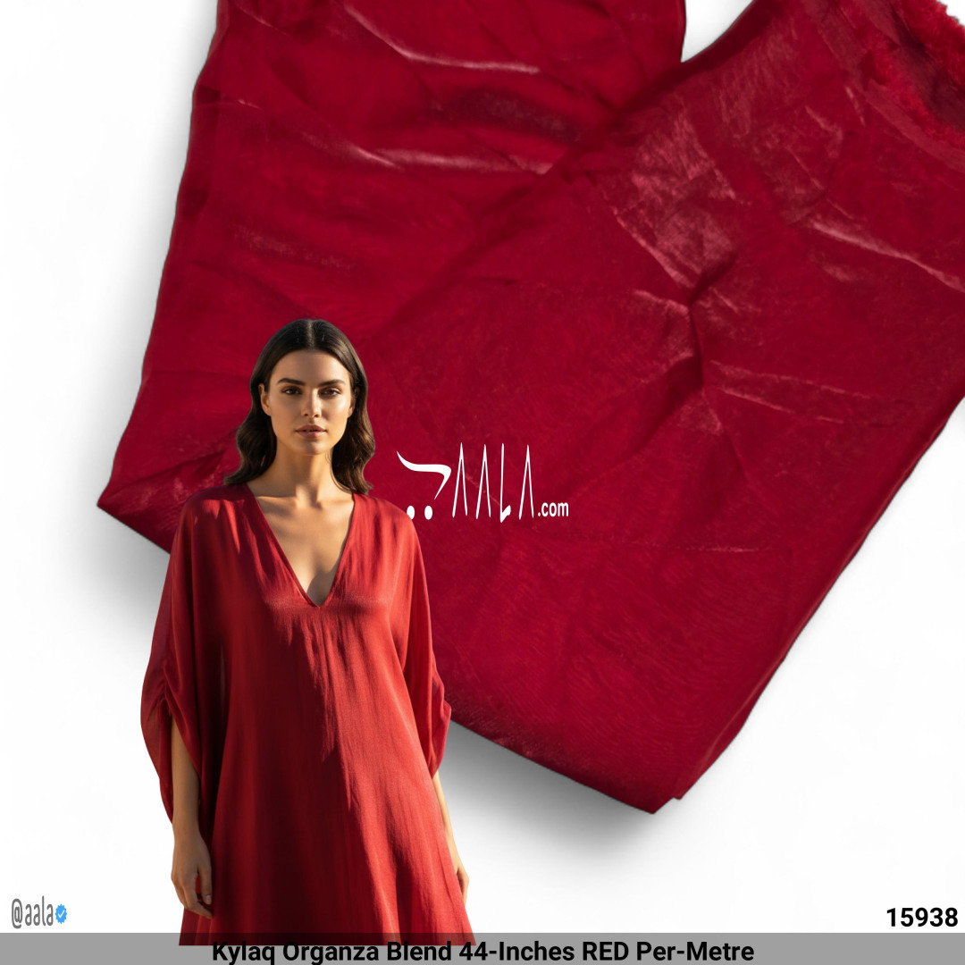 Kylaq Organza Blend 44-Inches RED Per-Metre