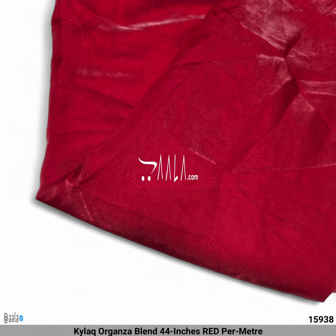 Kylaq Organza Blend 44-Inches RED Per-Metre