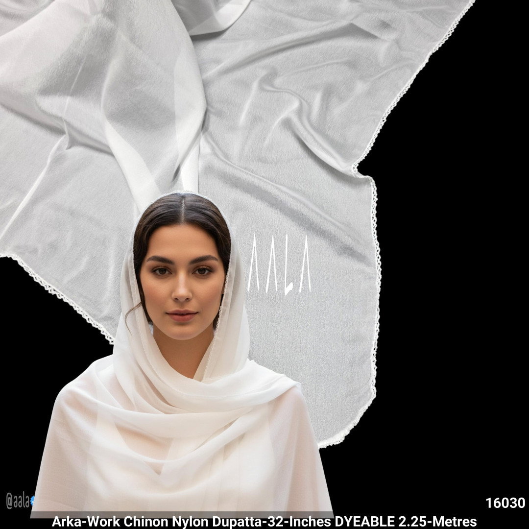Arka-Work Chinon Nylon Dupatta-32-Inches DYEABLE 2.25-Metres