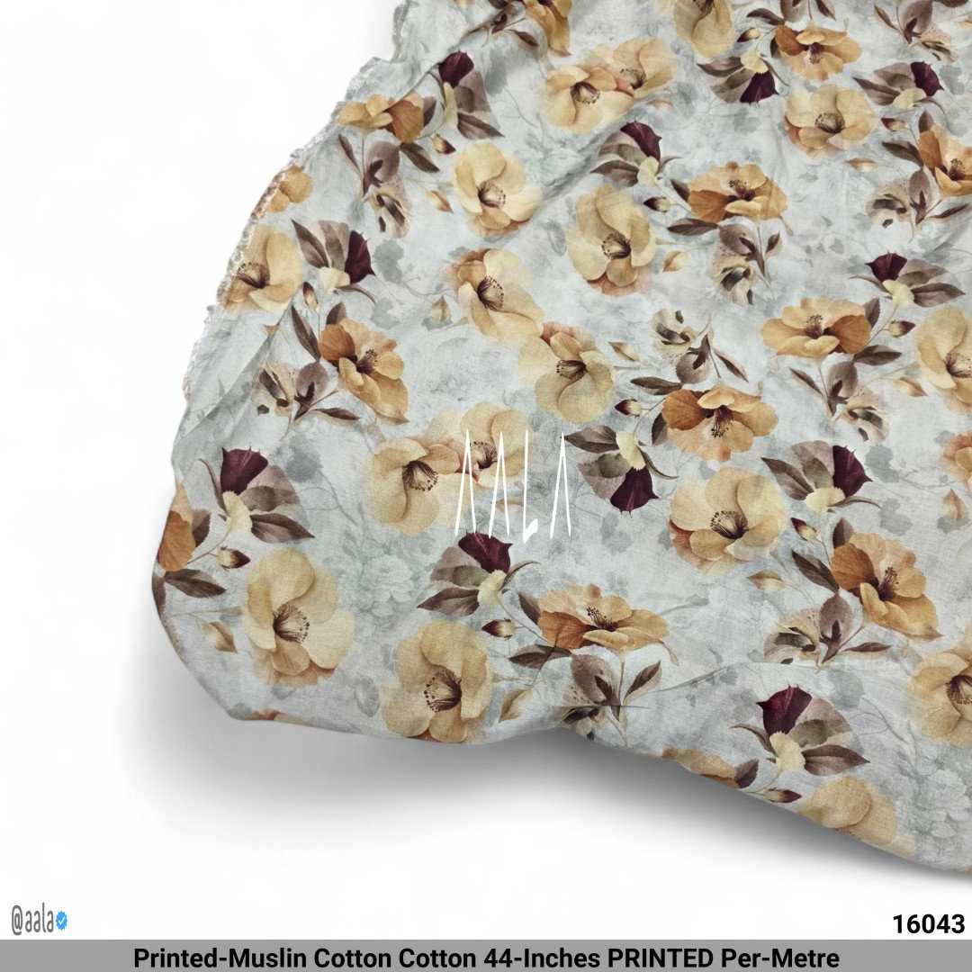 Printed-Muslin Cotton Cotton 44-Inches PRINTED Per-Metre