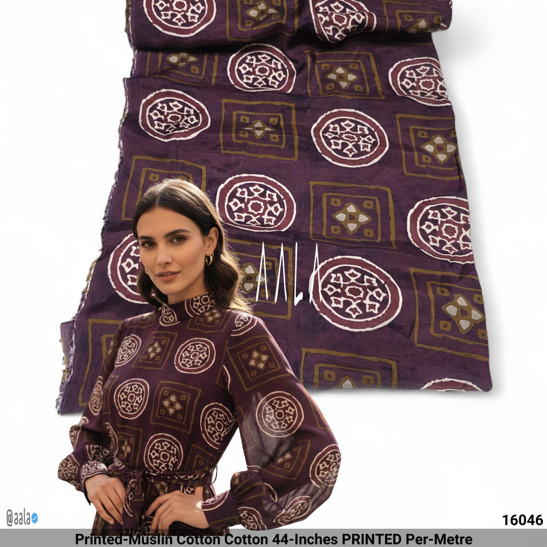 Printed-Muslin Cotton Cotton 44-Inches PRINTED Per-Metre