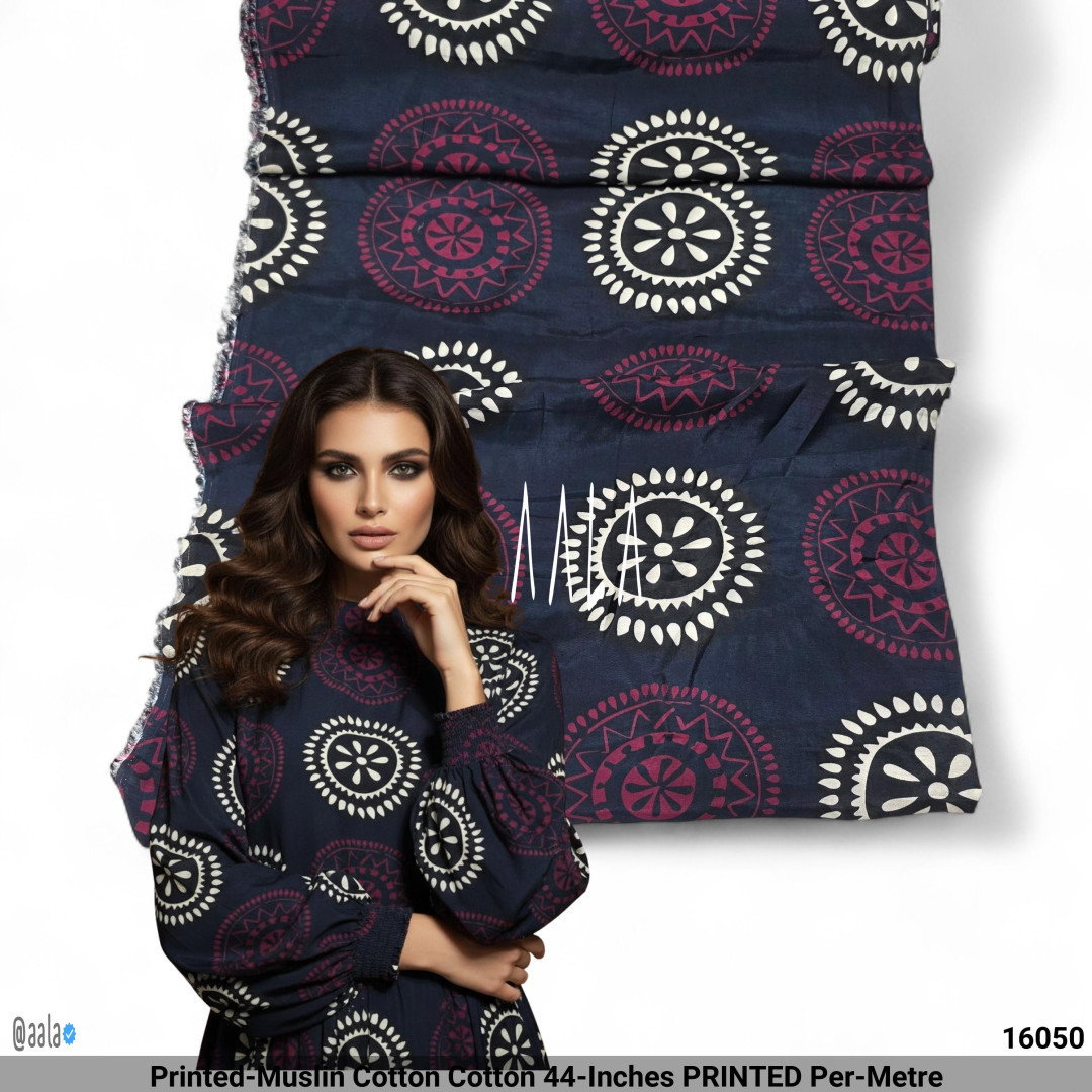 Printed-Muslin Cotton Cotton 44-Inches PRINTED Per-Metre