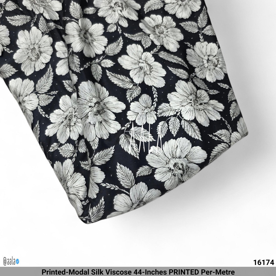 Printed-Modal Silk Viscose 44-Inches PRINTED Per-Metre