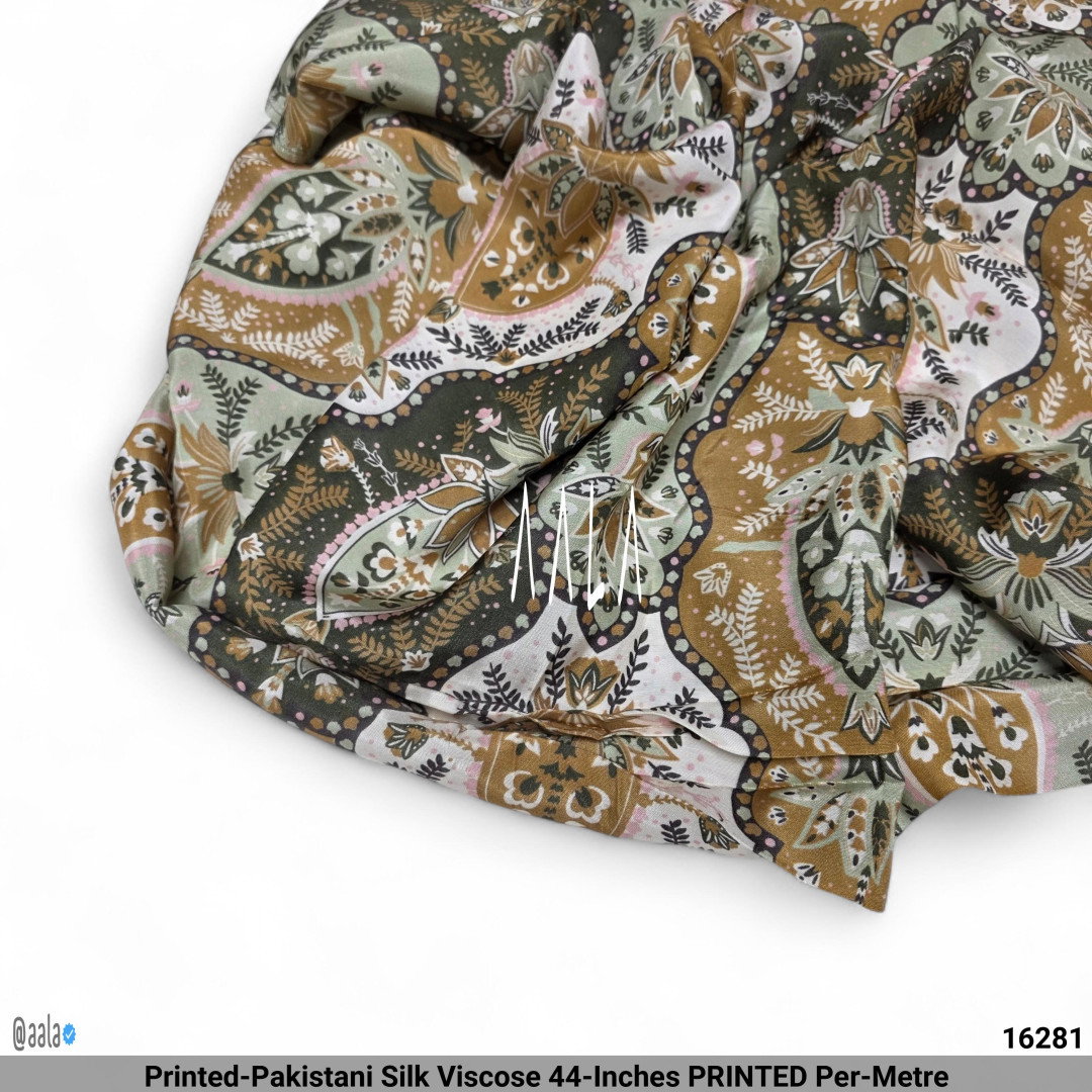 Printed-Pakistani Silk Viscose 44-Inches PRINTED Per-Metre