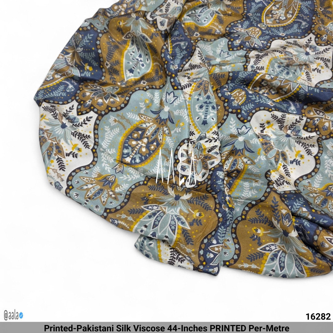 Printed-Pakistani Silk Viscose 44-Inches PRINTED Per-Metre