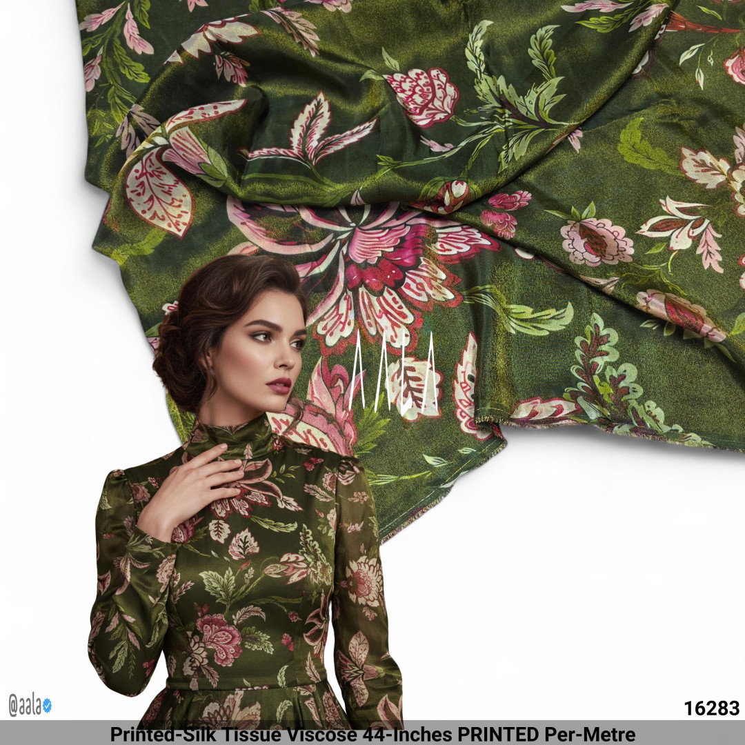 Printed-Silk Tissue Viscose 44-Inches PRINTED Per-Metre