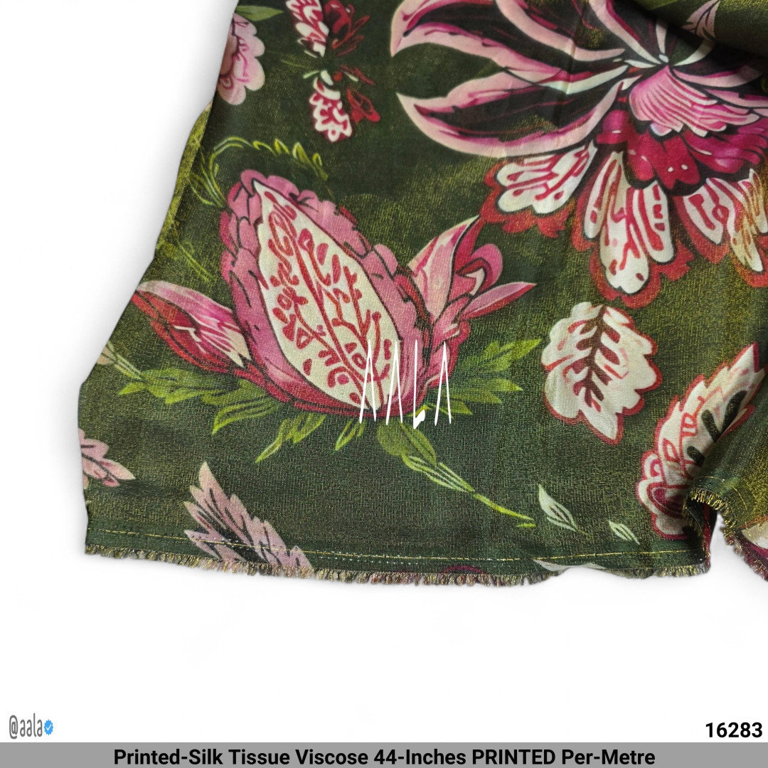 Printed-Silk Tissue Viscose 44-Inches PRINTED Per-Metre