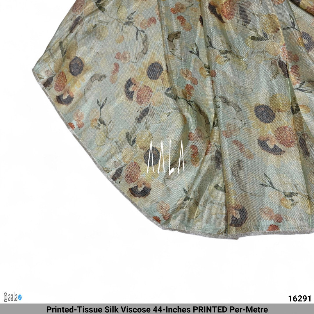 Printed-Tissue Silk Viscose 44-Inches PRINTED Per-Metre