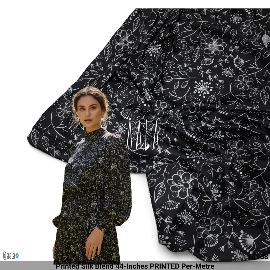 Printed Silk Blend 44-Inches PRINTED Per-Metre