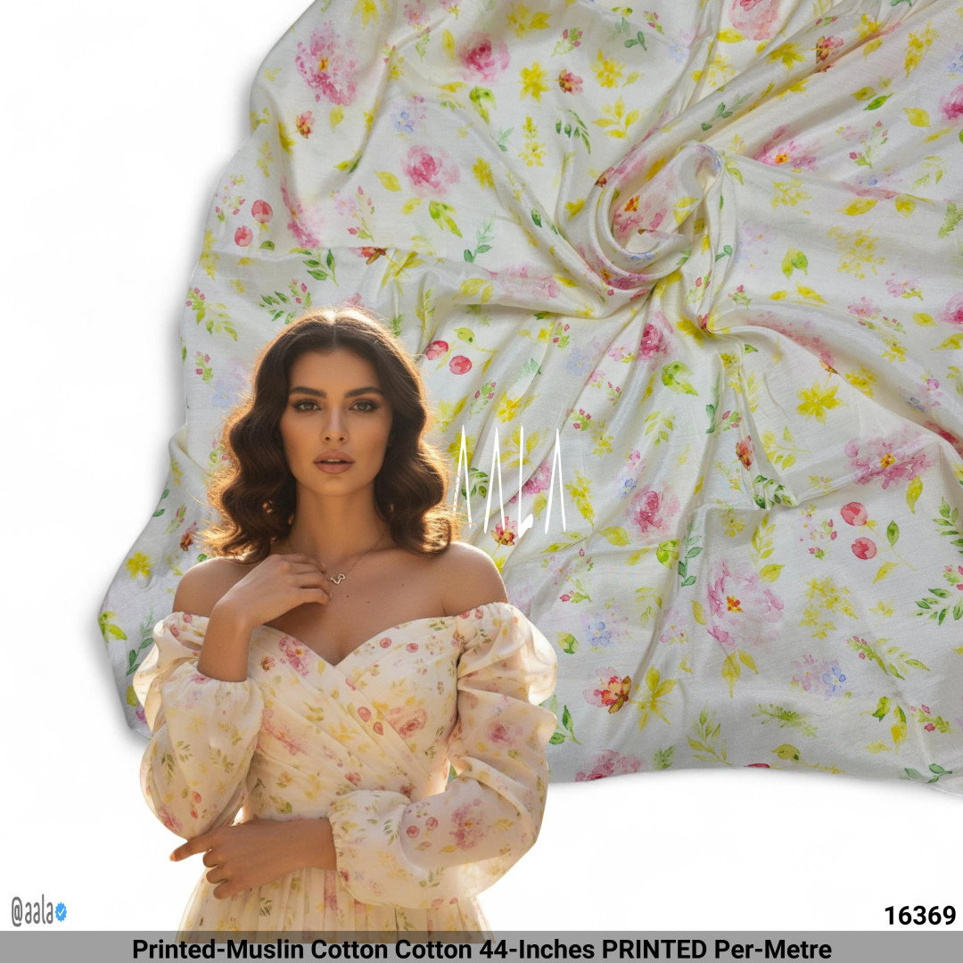 Printed-Muslin Cotton Cotton 44-Inches PRINTED Per-Metre