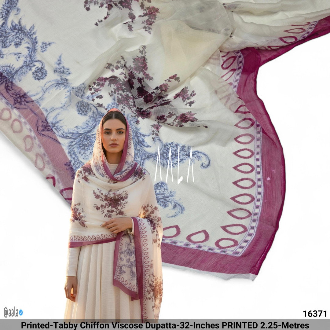 Printed-Tabby Chiffon Viscose Dupatta-32-Inches PRINTED 2.25-Metres
