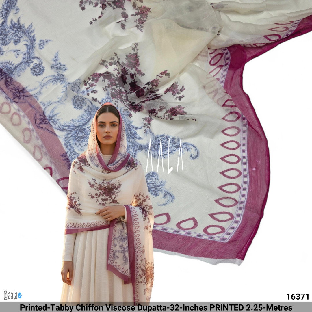 Printed-Tabby Chiffon Viscose Dupatta-32-Inches PRINTED 2.25-Metres