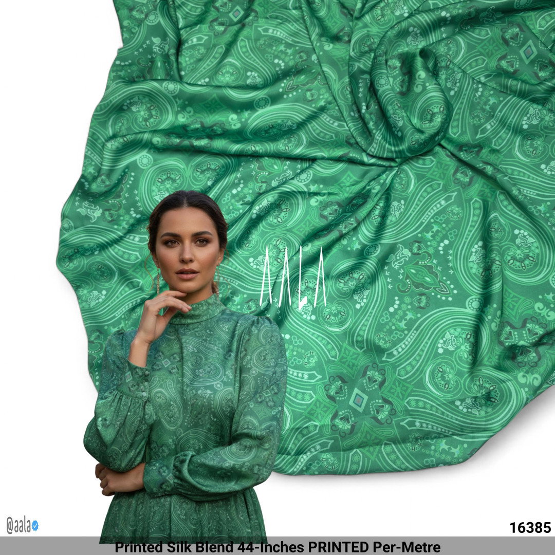 Printed Silk Blend 44-Inches PRINTED Per-Metre
