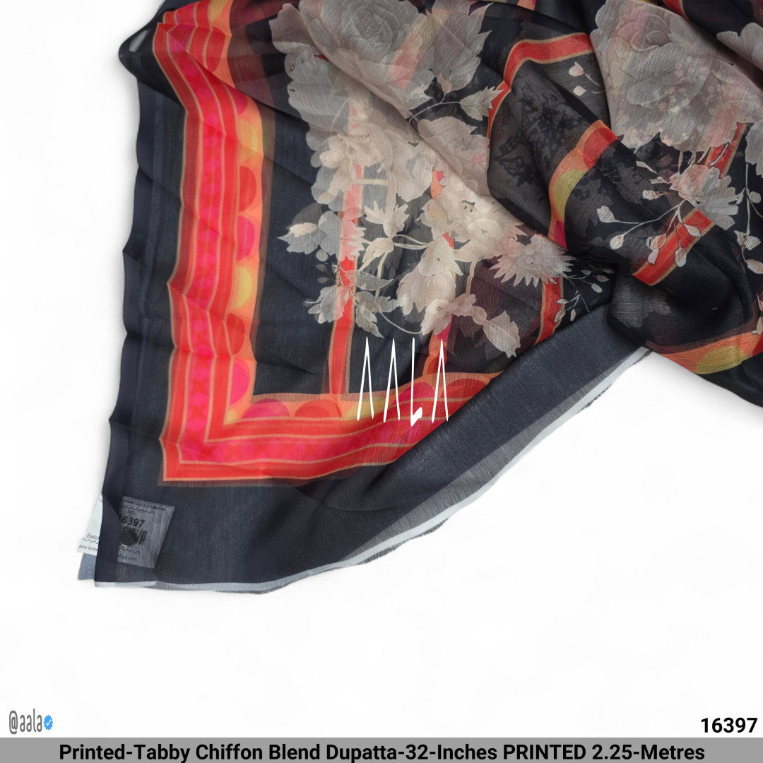 Printed-Tabby Chiffon Blend Dupatta-32-Inches PRINTED 2.25-Metres