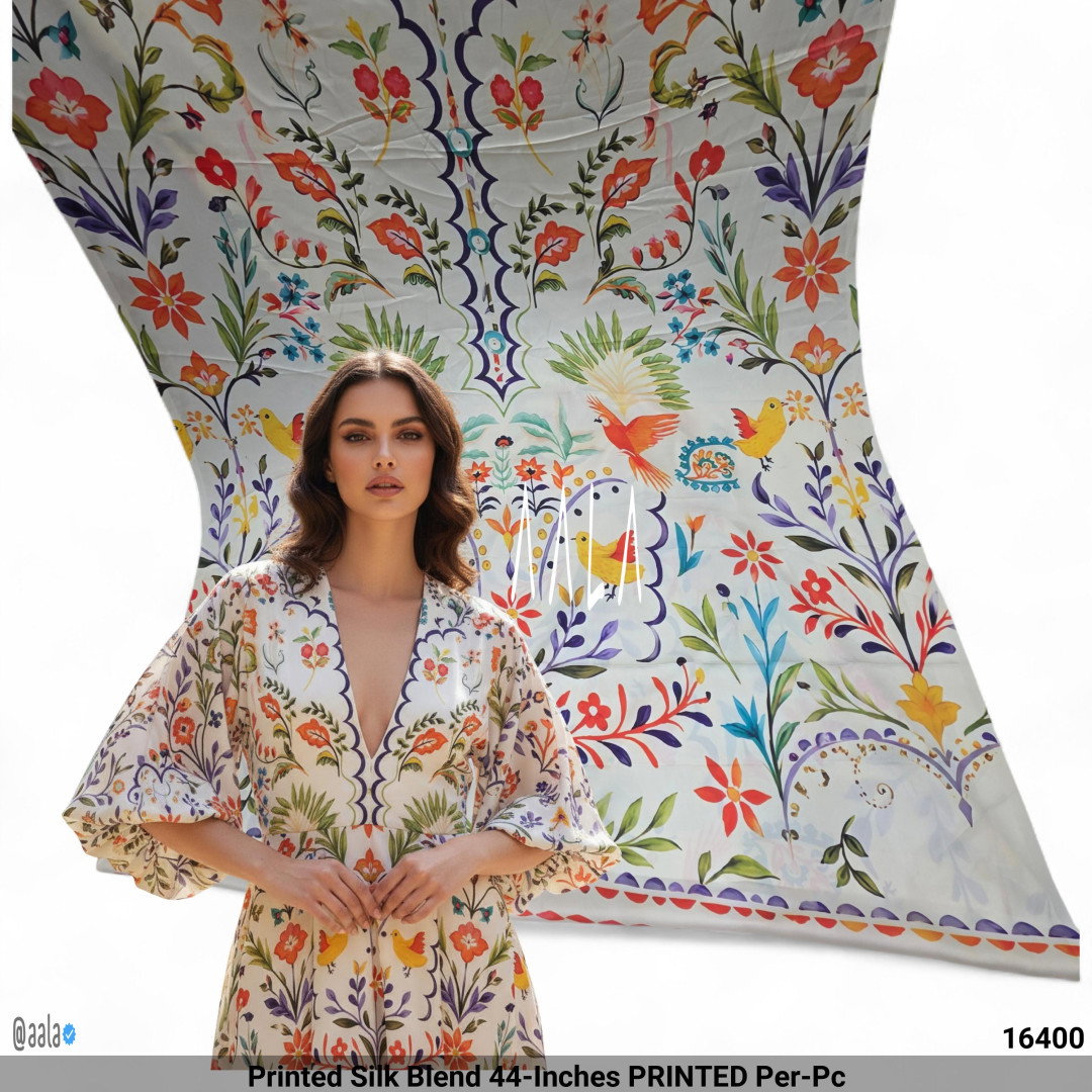 Printed Silk Blend 44-Inches PRINTED Per-Pc