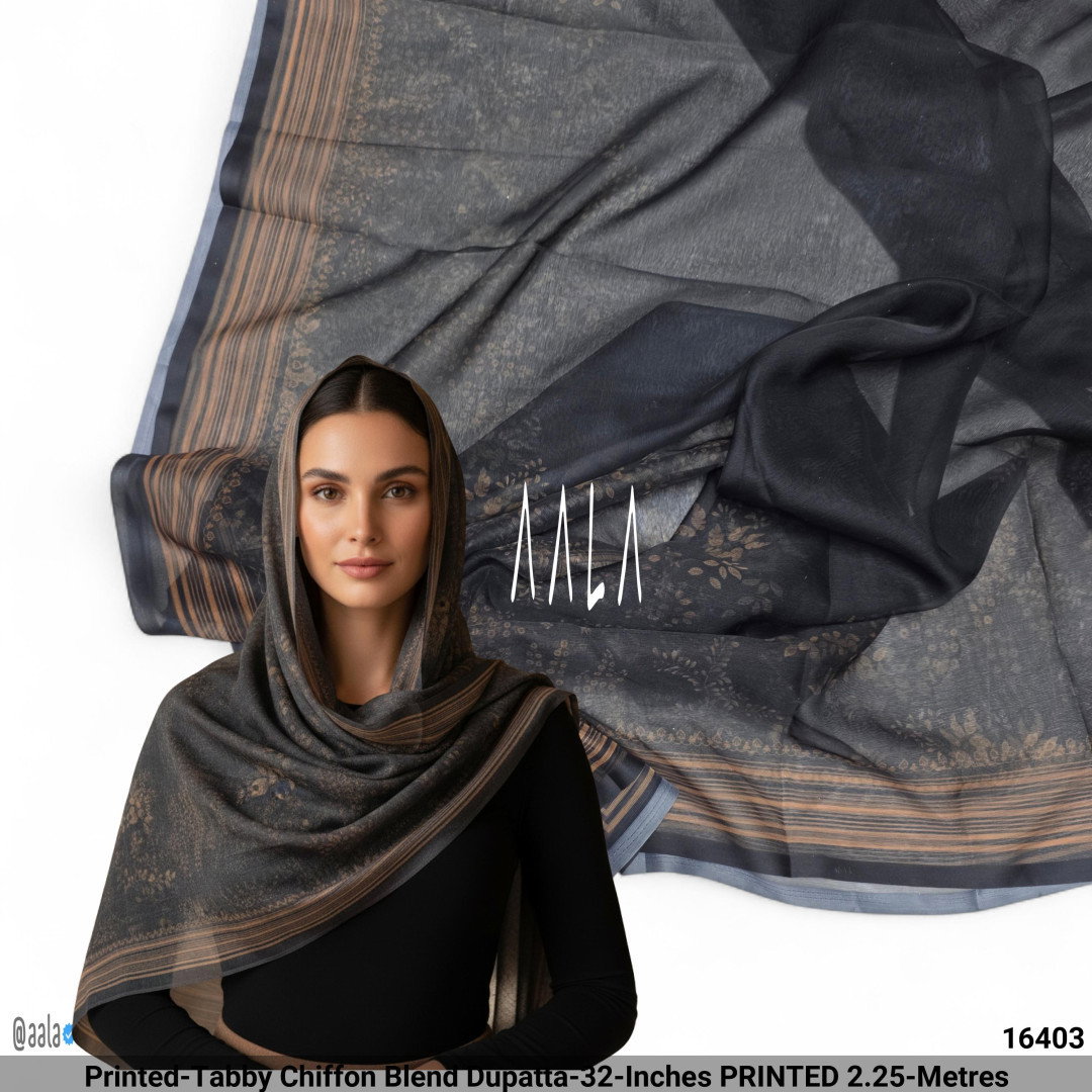Printed-Tabby Chiffon Blend Dupatta-32-Inches PRINTED 2.25-Metres