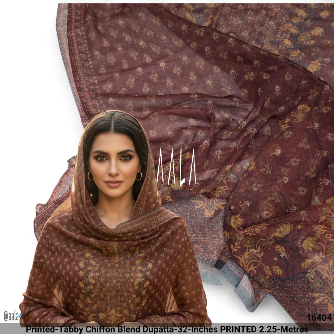 Printed-Tabby Chiffon Blend Dupatta-32-Inches PRINTED 2.25-Metres