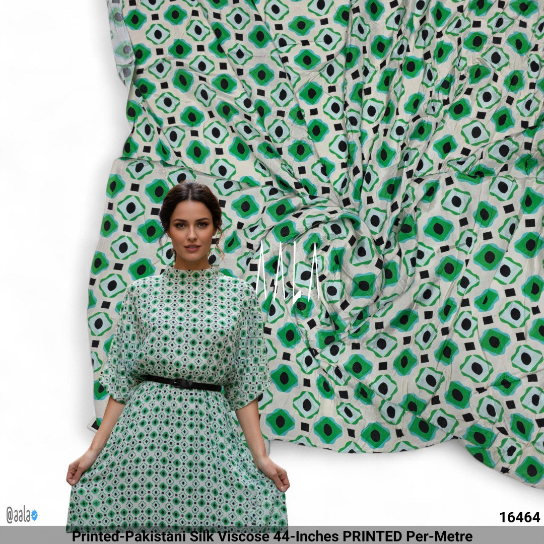 Printed-Pakistani Silk Viscose 44-Inches PRINTED Per-Metre
