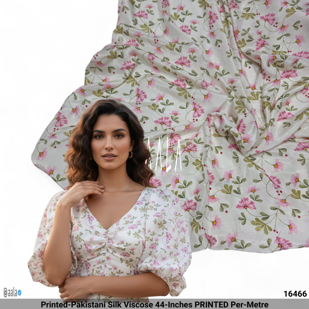 Printed-Pakistani Silk Viscose 44-Inches PRINTED Per-Metre