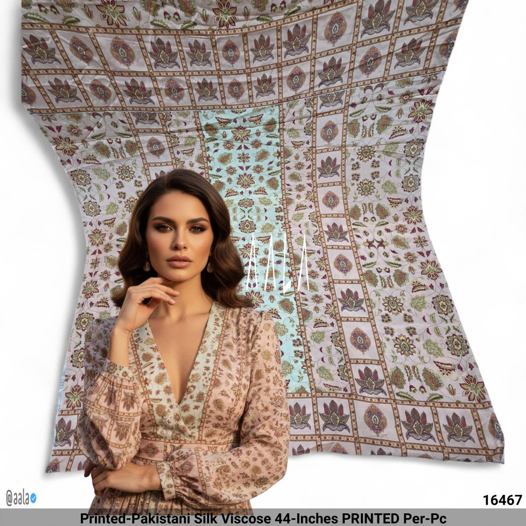Printed-Pakistani Silk Viscose 44-Inches PRINTED Per-Pc