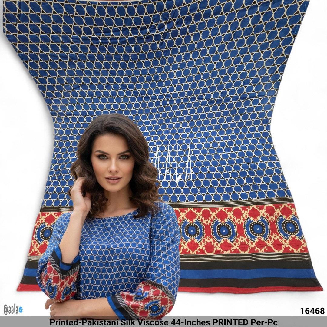 Printed-Pakistani Silk Viscose 44-Inches PRINTED Per-Pc